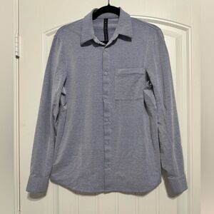 Lululemon Commission Long Sleeve Shirt in Harbor Blue / White